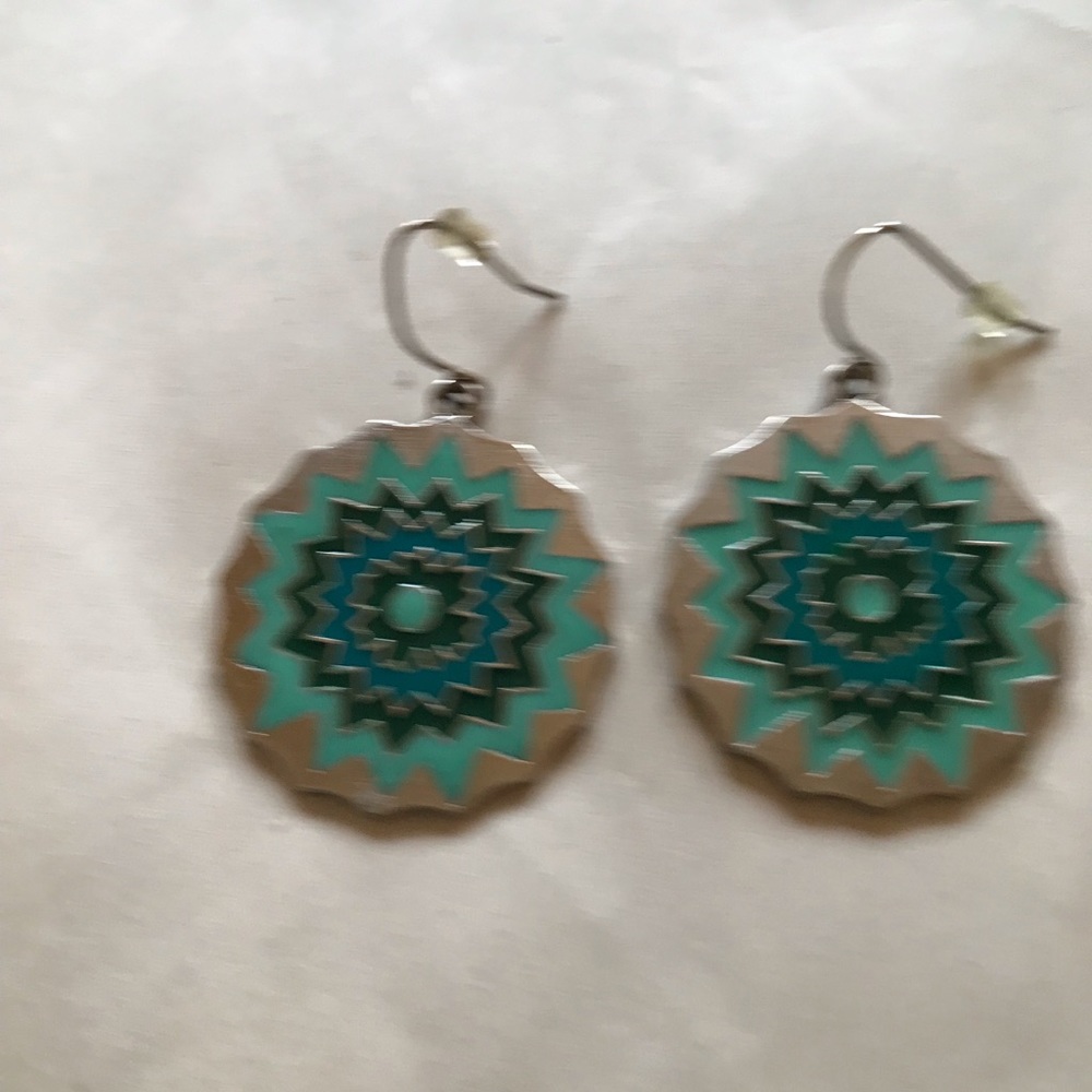 Turquoise Color Earrings - Picture 2 of 2